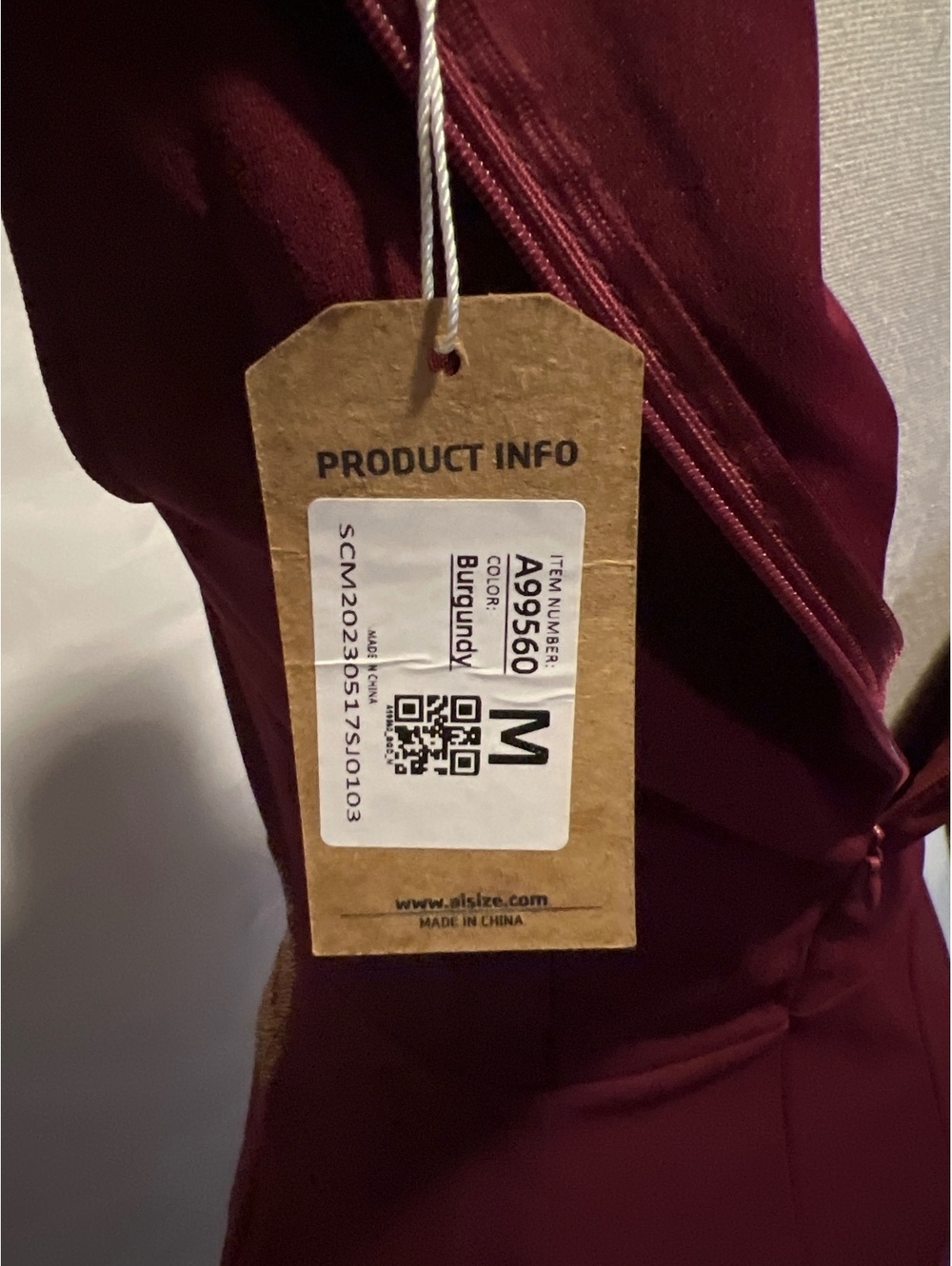 Aisize women’s Burgundy sleeveless dress size Medium New - Picture 5 of 8